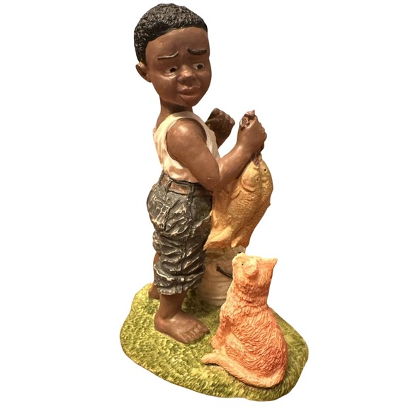 Vantage Point Other - Vantage Point Fishing Boy Figurine 1994 Multicolor Excellent Black Americana